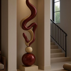 The Abstract Fluid Floor Sculpture / Serpentine Art Piece