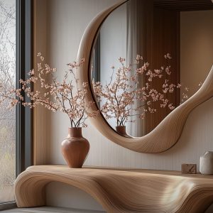 Gương Organic & Bàn Console Uốn Lượn Phong Cách Minimalist